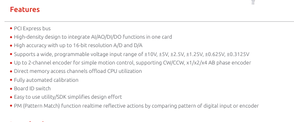 凌华 PCle-9101 16-ch 16-bit 250KS/s multi-function DAQ
